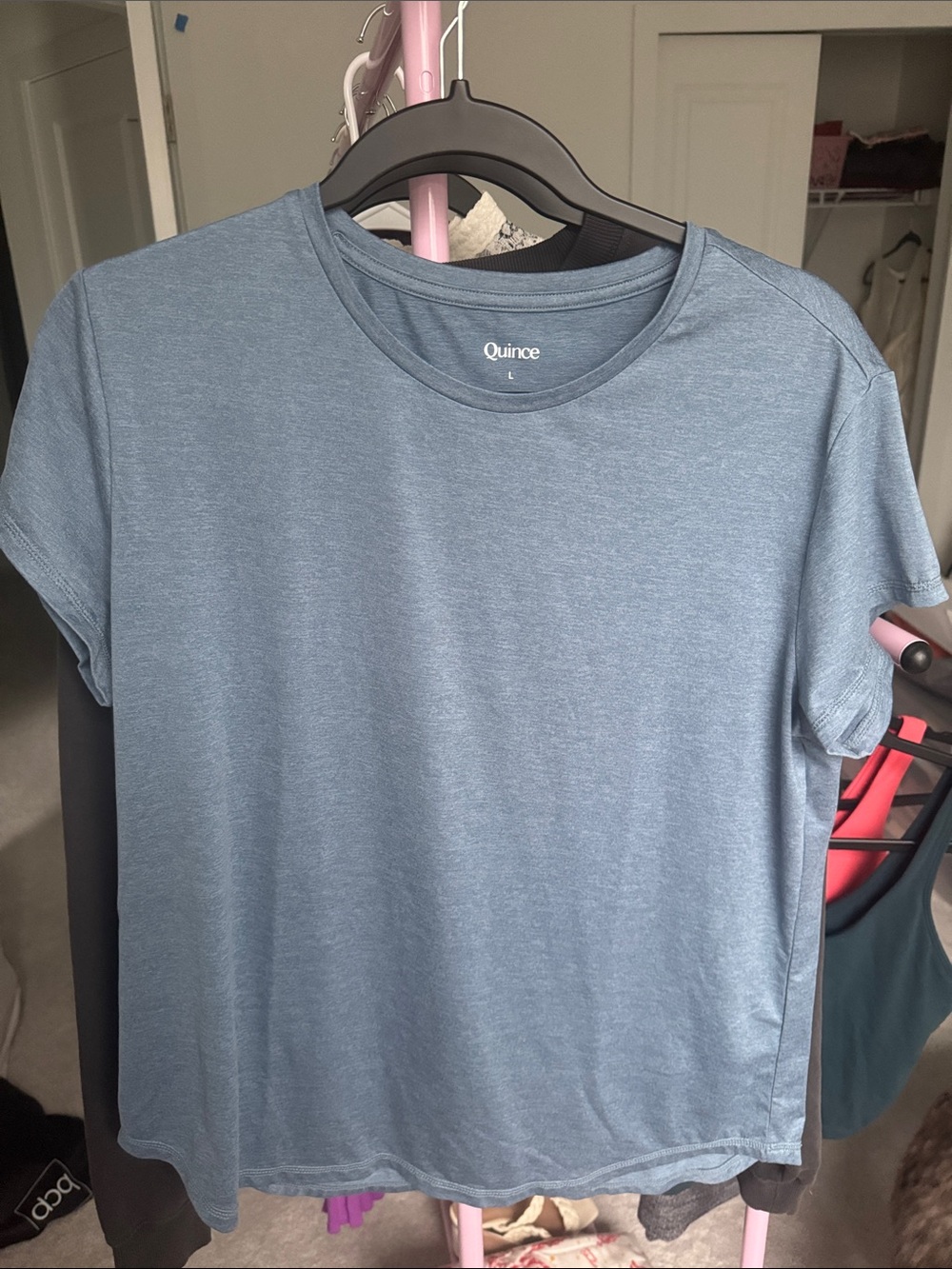 Quince Short Sleeve Crew Tee — Heather Blue